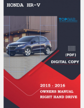 2015 - 2016 HONDA HR-V OWNERS MANUAL RHD AND LHD